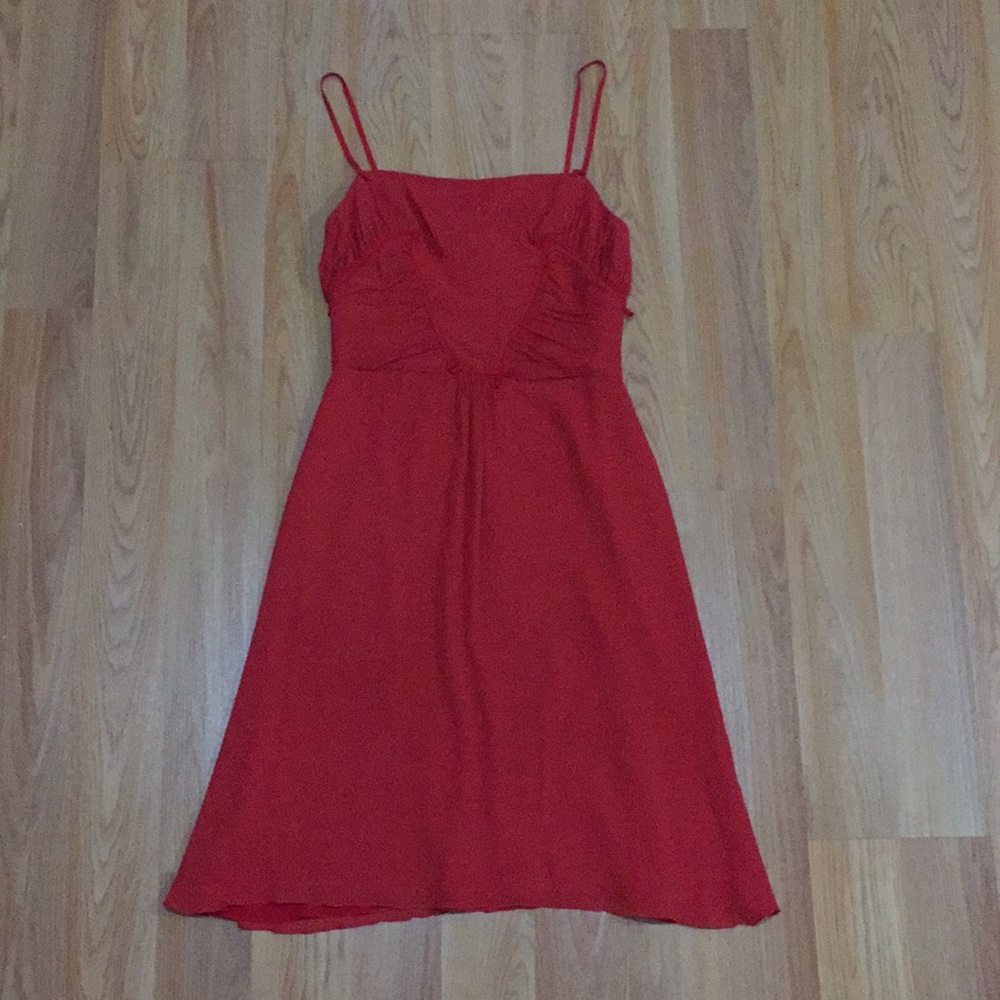 Designer Carolina Herrera Silk Ruched Dress